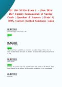 NU 136&sol; NU136 Exam 1 &ndash; &lpar;New 2026&sol; 2027 Update&rpar; Fundamentals of Nursing Guide &vert; Questions & Answers &vert; Grade A&vert; 100&percnt; Correct &lpar;Verified Solutions&rpar;- Galen