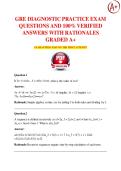 GRE DIAGNOSTIC PRACTICE EXAM QUESTIONS AND 100&percnt; VERIFIED  ANSWERS WITH RATIONALES  GRADED A&plus; GUARANTEED PASS ON THE FIRST ATTEMPT