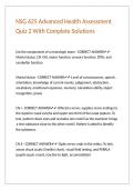 NSG 625 Advanced Health Assessment Quiz 2 With Complete Solutions