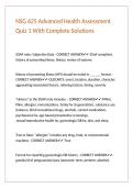 NSG 625 Advanced Health Assessment Quiz 1 With Complete Solutions