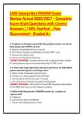 LMR Georgette's PMHNP Exam Review Actual 2026&sol;2027 &ndash; Complete Exam-Style Questions &vert; 100&percnt; Verified &ndash; Pass Guaranteed &ndash; A&plus; Graded