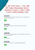 NU 150&sol; NU150 Exam 2 &ndash; &lpar;New 2026&sol; 2027 Update&rpar; Pharmacology Review &vert; Questions & Answers &vert; Grade A&vert; 100&percnt; Correct &lpar;Verified Solutions&rpar;- Galen