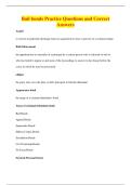 Bail bonds Practice Questions and Correct&NewLine;Answers