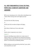 ALL HESI FUNDAMENTALS EXAM 250 FINAL&NewLine;PAPER 2026 COMPLETE QUESTIONS AND&NewLine;ANSWERS&NewLine;