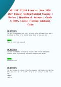 NU 155&sol; NU155 Exam 4&ndash; &lpar;New 2026&sol; 2027 Update&rpar; Medical-Surgical Nursing I Review &vert; Questions & Answers &vert; Grade A&vert; 100&percnt; Correct &lpar;Verified Solutions&rpar;- Galen