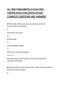 ALL HESI FUNDAMENTALS EXAM 2026&NewLine;CERTIFICATION EVALUATION EXAMS&NewLine;COMPLETE QUESTIONS AND ANSWERS