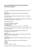 QNT 2020 MIDTERM REVIEW QUESTIONS WITH VERIFIED ANSWERS