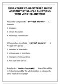 CRNA Questions with Detailed Verified Answers - 100&percnt; Correct A&plus; &lpar;Full Drug Reference&rpar;&NewLine;