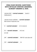 CRNA Exam Review - Questions with Detailed Verified Answers - Already Graded A 2026-2027&NewLine;