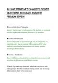 ALLIANT COMP MFT EXAM PREP SOLVED&NewLine;QUESTIONS ACCURATE ANSWERS&NewLine;PREMIUM REVIEW