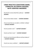 CRNA Practice Questions Bank 2026 &vert; Complete Accurate Quizzes with Verified Answers&NewLine;&NewLine;