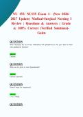 NU 155&sol; NU155 Exam 1&ndash; &lpar;New 2026&sol; 2027 Update&rpar; Medical-Surgical Nursing I Review &vert; Questions & Answers &vert; Grade A&vert; 100&percnt; Correct &lpar;Verified Solutions&rpar;- Galen