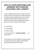 NUR 101 Exam Questions 2026 &vert; Verified Solutions 100&percnt; Correct Study Guide&NewLine;&NewLine;