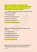 ETEC 1010 ENGINEERING FOUNDATIONS FINAL &NewLine;NEWEST ACTUAL EXAM WITH COMPLETE QUESTIONS &NewLine;WITH DETAILED VERIFIED ANSWERS&sol;&sol;GRADED A&plus;&sol;&sol;&NewLine;&lpar;100&percnt; CORRECT ANSWERS&rpar; &sol;ALREADY