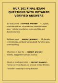 NUR 101 Final Exam Questions with Detailed Verified Answers&NewLine;