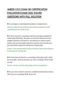 AMEDD CCC EXAM 130 CERTIFICATION&NewLine;EVALUATION EXAMS 2026 SOLVED&NewLine;QUESTIONS WITH FULL SOLUTION