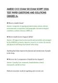 AMEDD CCC EXAM 130 EXAM SCRIPT 2026&NewLine;TEST PAPER QUESTIONS AND SOLUTIONS&NewLine;GRADED A&plus;