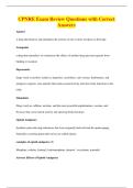 CPNRE Exam Review Questions with Correct&NewLine;Answers