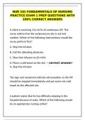 Nur 101 Fundamentals of Nursing Practice Exam 1 Prep Questions with 100&percnt; Correct Answers&NewLine;