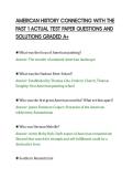 AMERICAN HISTORY CONNECTING WITH THE&NewLine;PAST 1 ACTUAL TEST PAPER QUESTIONS AND&NewLine;SOLUTIONS GRADED A&plus;
