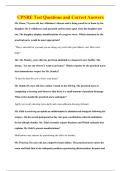 CPNRE Test Questions and Correct Answers