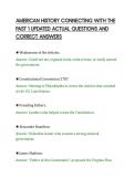 AMERICAN HISTORY CONNECTING WITH THE&NewLine;PAST 1 UPDATED ACTUAL QUESTIONS AND&NewLine;CORRECT ANSWERS&NewLine;