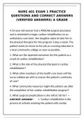 NURS 401 Exam 1 Questions with Detailed Verified Answers&NewLine;