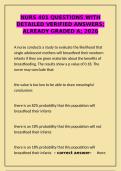 NURS 401 Questions with Detailed Verified Answers - Already Graded A 2026&NewLine;