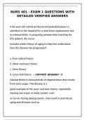 NURS 401 Exam 1 Questions with Detailed Verified Answers&NewLine;