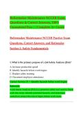 Boilermaker Maintenance NCCER Exam&comma; Questions & Correct Answers&comma; 100&percnt; Guaranteed Pass &vert;&vert;Complete A&plus; Guide