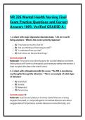 NR 326 Mental Health Nursing Final Exam Practice Questions and Correct Answers 100&percnt; Verified GRADED A&plus;