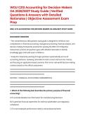 WGU C213 Accounting for Decision Makers OA 2026&sol;2027 Study Guide &vert; Verified Questions & Answers with Detailed Rationales &vert; Objective Assessment Exam Prep