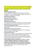 PTA LAWS AND RULES EXAM FLORIDA Questions and Answers Latest Version Top Rated