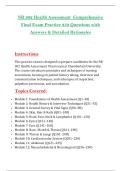 NR 302 Health Assessment  Comprehensive &NewLine;Final Exam Practice 250 Questions with &NewLine;Answers & Detailed Rationales