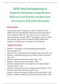 NRNP 6635 Psychopathology & &NewLine;Diagnostic Reasoning  Comprehensive &NewLine;Midterm Exam Practice 250 Questions &NewLine;with Answers & Detailed Rationales 