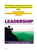 TEST BANK for Leadership and Nursing Care Management 8th Edition by M&period; Lindell Joseph PhD RN FAONL FAAN &lpar;Author&rpar;&comma; Diane Huber PhD RN NEA-BC FAAN &lpar;Author&rpar; Latest Version 2025 &lbrack;A&plus;&rsqb;