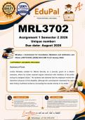 MRL3702 Assignment 1 &lpar;COMPLETE ANSWERS&rpar; Semester 2 2026 - DUE August 2026