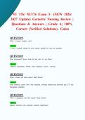 NU 176&sol; NU176 Exam 3&ndash; &lpar;NEW 2026&sol; 2027 Update&rpar; Geriatric Nursing Review &vert; Questions & Answers &vert; Grade A&vert; 100&percnt; Correct &lpar;Verified Solutions&rpar;- Galen