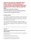 IAAO Course 102 Exam 2026&sol;2027 Study Guide &vert; Verified Practice Questions & Correct Answers with Detailed Rationales &vert; Fundamentals of Real Property Appraisal Prep