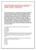 DOT CERTIFICATION EXAM 200 ACTUAL QUESTIONS AND &NewLine;CORRECT ANSWERS WITH RATIONALE LATEST 2026 &NewLine;ALREADY GRADED A&plus; ASSURED PASS