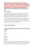 BIOL251 Human Anatomy & Physiology I with Lab Final Exam 2026 Study Guide &vert; 90&plus; Verified Questions & Answers with Detailed Explanations &vert; Portage Learning Review