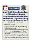 Mental Health Nursing Practice Exam &ndash; 200 Questions & Answers &vert; Comprehensive Test Bank for Psychiatric-Mental Health Nursing &vert; NGN-Style & NCLEX-RN&reg;&sol;PN&reg; Prep &vert; 2026&sol;2027 Edition