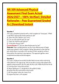 NR 509 Advanced Physical Assessment Final Exam Actual 2026&sol;2027 &ndash; 100&percnt; Verified &vert; Detailed Rationales &ndash; Pass Guaranteed Graded A&plus;&vert; Download Instant
