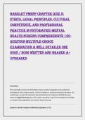 Barkley PMHNP CHaPter Quiz 5&colon; &NewLine;etHiCs&comma; legal PriNCiPles&comma; Cultural &NewLine;CoMPeteNCe&comma; aNd ProfessioNal &NewLine;PraCtiCe iN PsyCHiatriC-MeNtal &NewLine;HealtH NursiNg CoMPreHeNsive 150&NewLine;QuestioN MultiPle-CHoiCe &NewLine;exaMiNatioN a well detailed oNe &NewLine;2025 &sol; 2026 writteN aNd gra