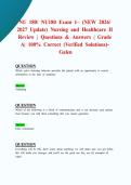 NU 180&sol; NU180 Exam 1&ndash; &lpar;NEW 2026&sol; 2027 Update&rpar; Nursing and Healthcare II Review &vert; Questions & Answers &vert; Grade A&vert; 100&percnt; Correct &lpar;Verified Solutions&rpar;- Galen