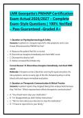 LMR Georgette's PMHNP Certification Exam Actual 2026&sol;2027 &ndash; Complete Exam-Style Questions &vert; 100&percnt; Verified &ndash; Pass Guaranteed &ndash; A&plus; Graded