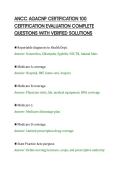 ANCC AGACNP CERTIFICATION 100&NewLine;CERTIFICATION EVALUATION COMPLETE&NewLine;QUESTIONS WITH VERIFIED SOLUTIONS&NewLine;