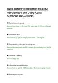 ANCC AGACNP CERTIFICATION 100 EXAM&NewLine;PREP UPDATED STUDY GUIDE SOLVED&NewLine;QUESTIONS AND ANSWERS&NewLine;