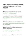 ANCC AGACNP CERTIFICATION 100 FINAL&NewLine;PAPER TESTED QUESTIONS WITH FULL&NewLine;SOLUTION&NewLine;