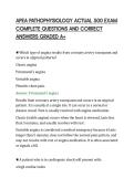 APEA PATHOPHYSIOLOGY ACTUAL 500 EXAM&NewLine;COMPLETE QUESTIONS AND CORRECT&NewLine;ANSWERS GRADED A&plus;